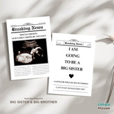 Dual-Side Birthday Magazine – Big Sister & Big Brother Edition D160 | Pack of 1 | Black White
